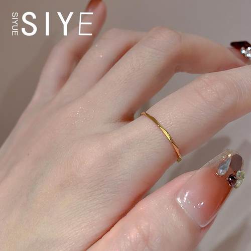 SIYUE/定制不掉色多切面棱形戒指女简约冷淡风高级感设计个性素圈