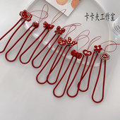 可爱小鱼蝴蝶结安可拉红酒红色手机短挂绳硅胶手腕绳ccd相机挂链