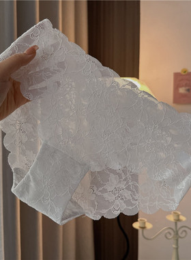 全蕾丝性感无痕内裤纯欲低腰三角裤夏季薄款透气女士蕾丝内裤黑色