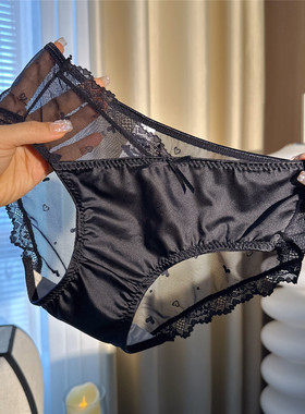 黑色蕾丝性感内裤纯欲低腰火辣女士半透明薄款轻熟白色粉色三角裤
