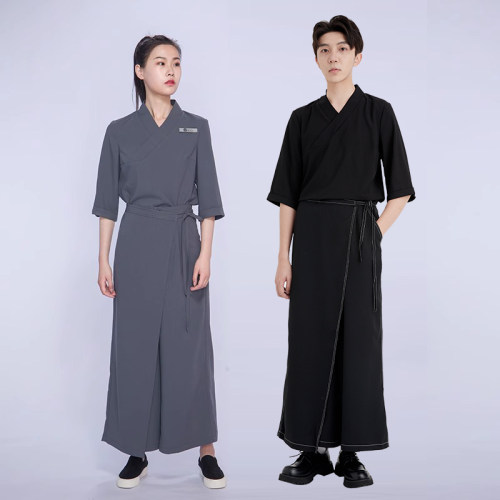 饭店修身弹力服务员工作服