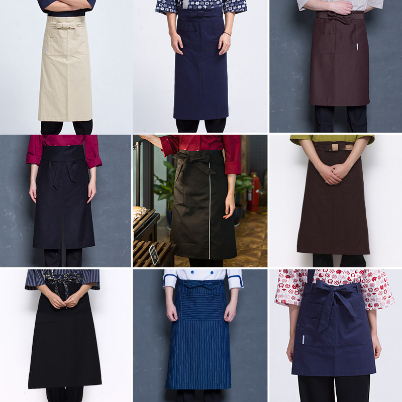 围裙搭配日式料理厨师围裙寿司店烘焙餐饮服务员围裙男女长短款夏