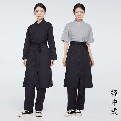 国潮	洋气新款中式茶饮店工作服