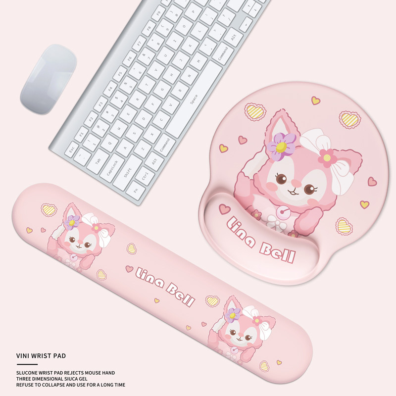 护腕鼠标垫玲娜贝尔办公滑鼠垫可爱卡通护腕垫舒适电脑键盘手托