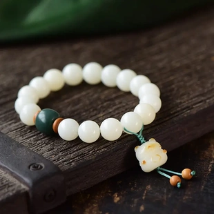 福春莱文玩手串白玉菩提高密念珠男女佛珠手链手串情侣
