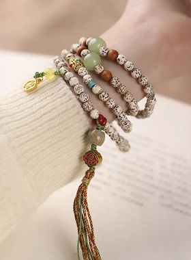 禅木匠【小星辰】天然原籽星月菩提子多圈手串女佛珠高密项链手链