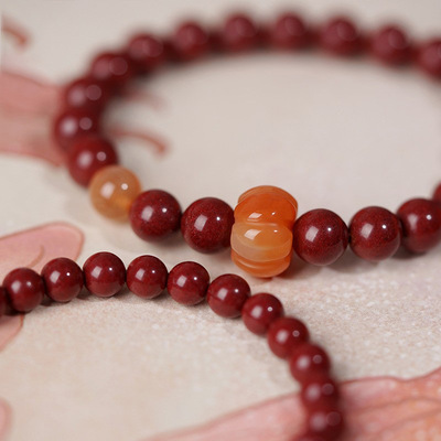 原矿朱砂手串女南瓜本命年手链男原石紫金砂天然正品高含量