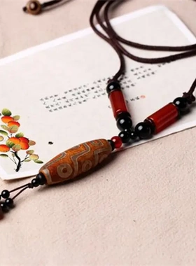 西藏天珠链天眼玛瑙吊坠项链手链日韩个性饰品男女款手链短链