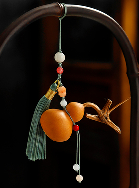 中式天然葫芦挂件 核桃保温杯流苏挂坠 文玩把玩禅意摆件包包挂饰