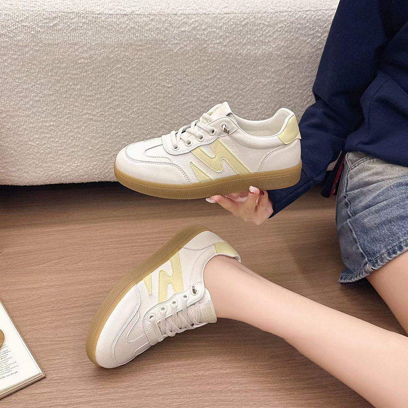 平底板鞋女2026年春季韩版设计感新款女鞋圆头小白鞋休闲单鞋系带,女鞋,时尚休闲鞋,淘宝优惠券,粉丝福利购,淘宝优惠卷