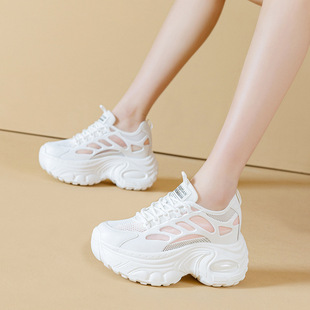 老爹鞋子女2026女鞋新款春夏运动休闲鞋厚底内增高网鞋女小白凉鞋