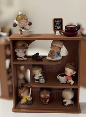 安美 手办咖啡萌粒diy收纳盒场景展示柜3D打印置物架娃屋摆件ins