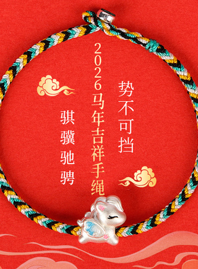 骐骥驰骋吉祥物色纯银马年吉祥绳