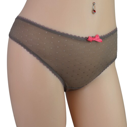 外贸原单高品质弹力透气网纱面料女大码丁字裤T裤圆点多色 XL XXL - 封面