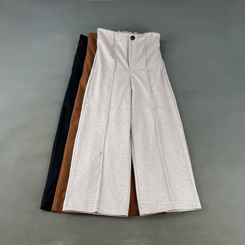 原 日本单 通勤薄款毛呢西装裤半松紧高腰宽松阔腿休闲裤九分裤女,女装/女士精品,休闲裤,淘宝优惠券,粉丝福利购,淘宝优惠卷