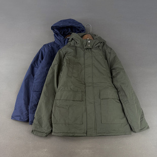 波兰单 89欧！秋冬防风保暖工装风派克服连帽棉衣棉服夹克外套男