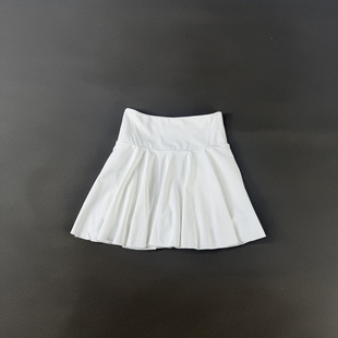 外贸女装春夏甜美学院风白色迷你裙高腰防走光休闲运动半身裙短裙