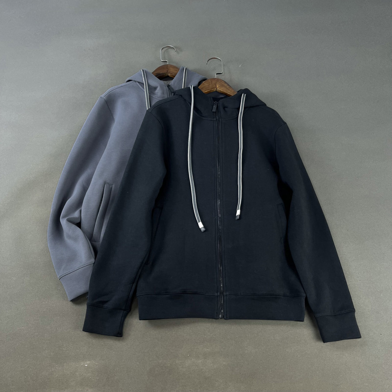 开衫抽绳连帽卫衣黑色外套上衣男