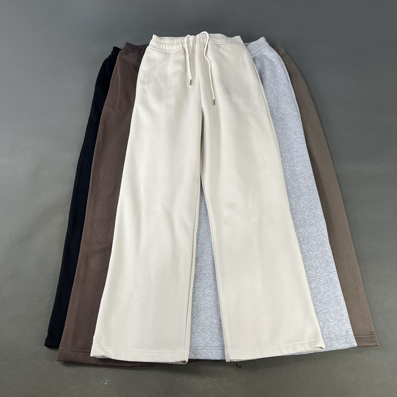 宽松直筒裤加绒休闲裤抓绒卫裤女