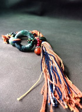 老料翡翠老玛瑙流苏手绳