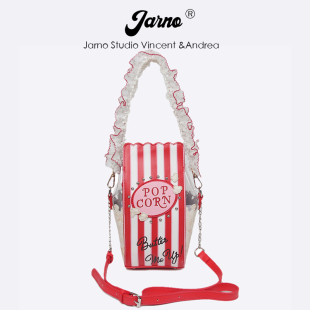 pvc可爱春季 多巴胺透明包包女爆米花手机包手提斜挎包设计感小众