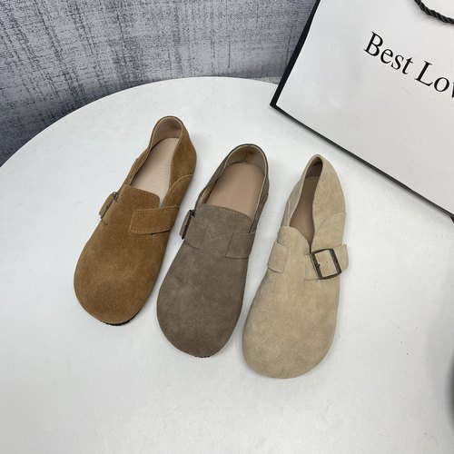 勃肯鞋女两穿平底豆豆鞋