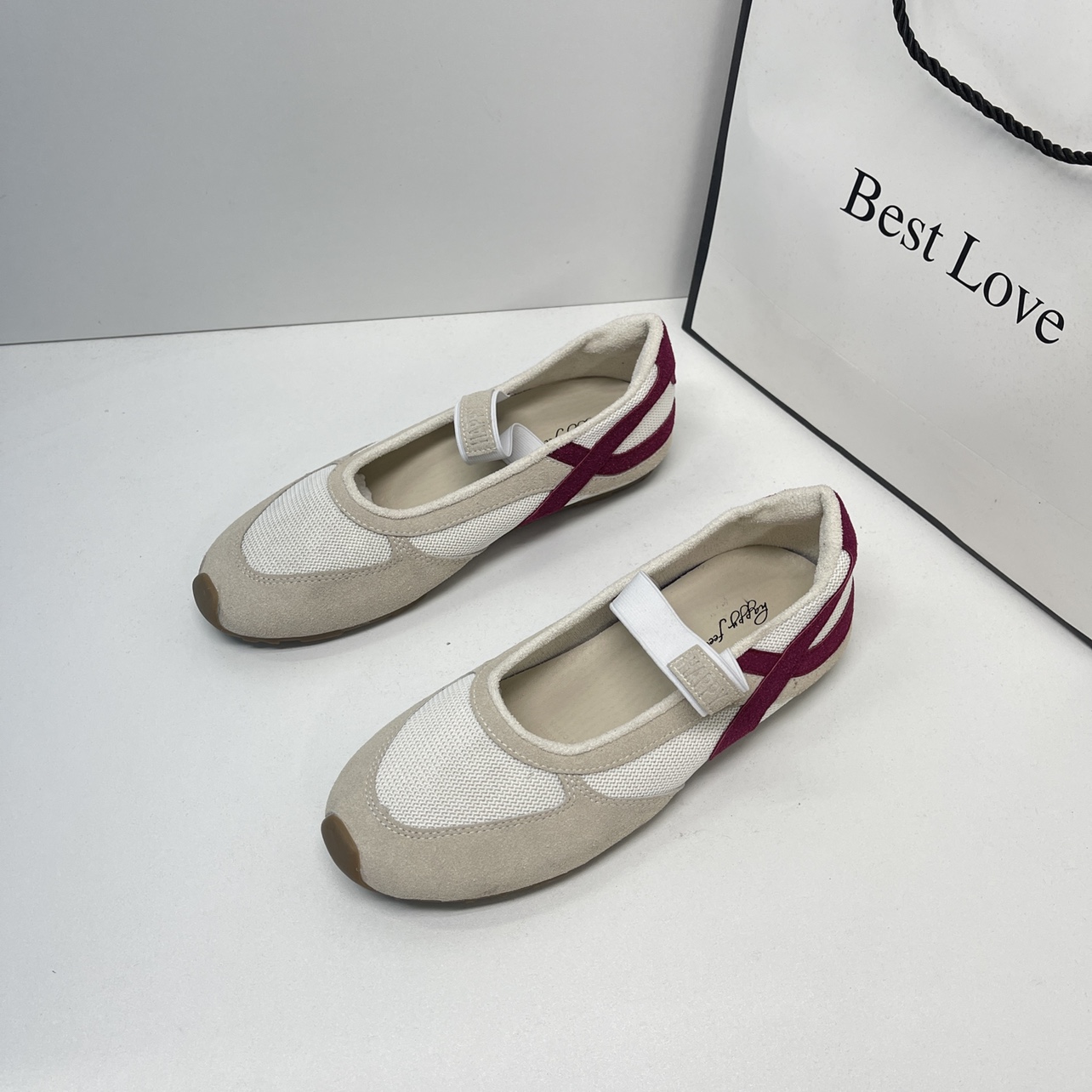 休闲运动鞋芭蕾风拼色德训鞋