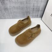 一脚蹬软底小个子休闲博肯单鞋 春季 女2026新款 复古厚底全包勃肯鞋