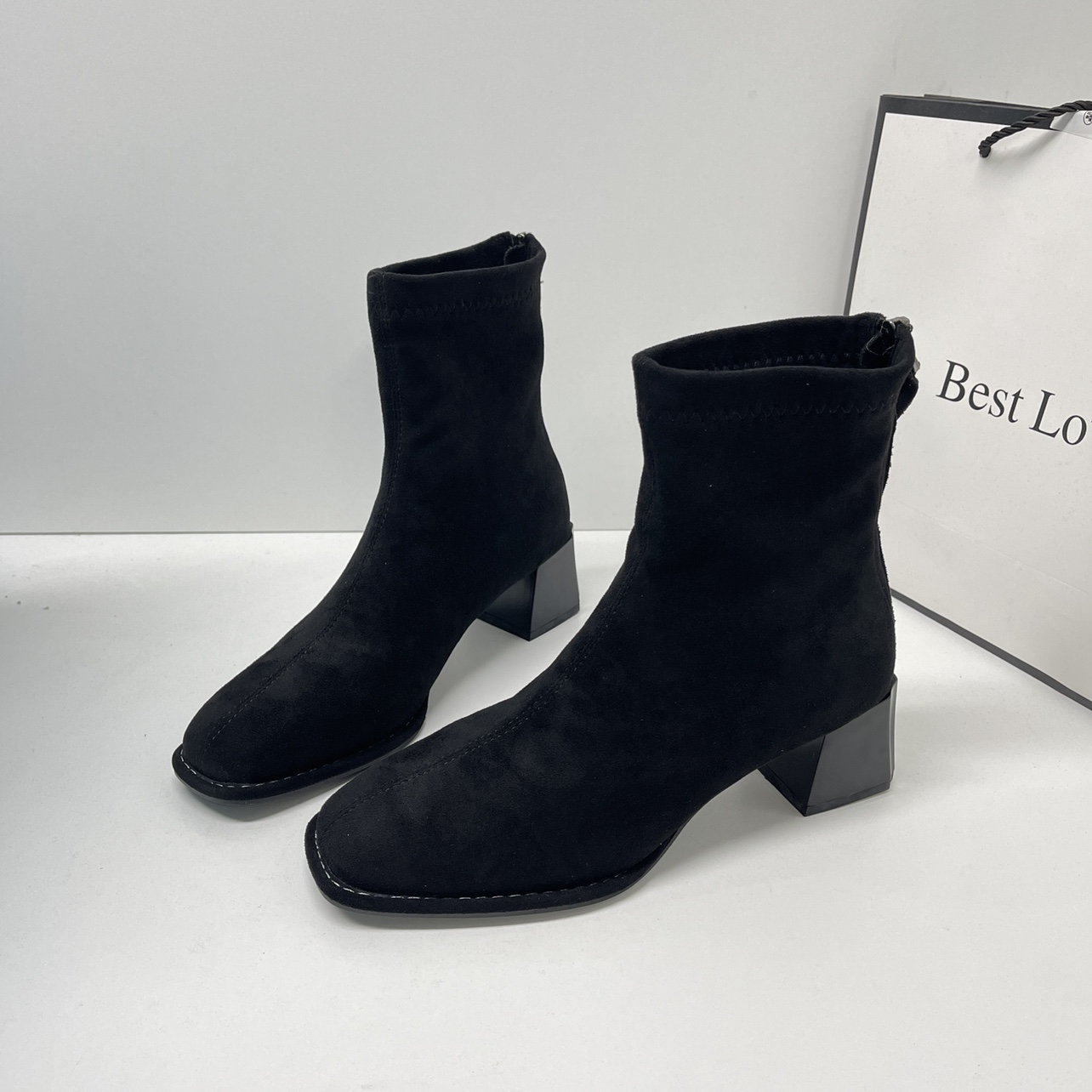 显瘦加绒短筒靴子小踝靴