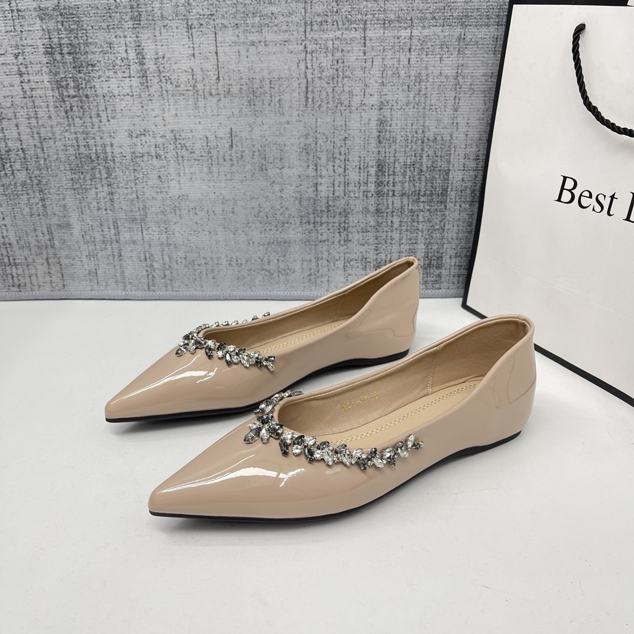 法式气质尖头漆皮水钻单鞋女2026内增高温柔浅口软底晚晚鞋大码41,女鞋,浅口单鞋,淘宝优惠券,粉丝福利购,淘宝优惠卷