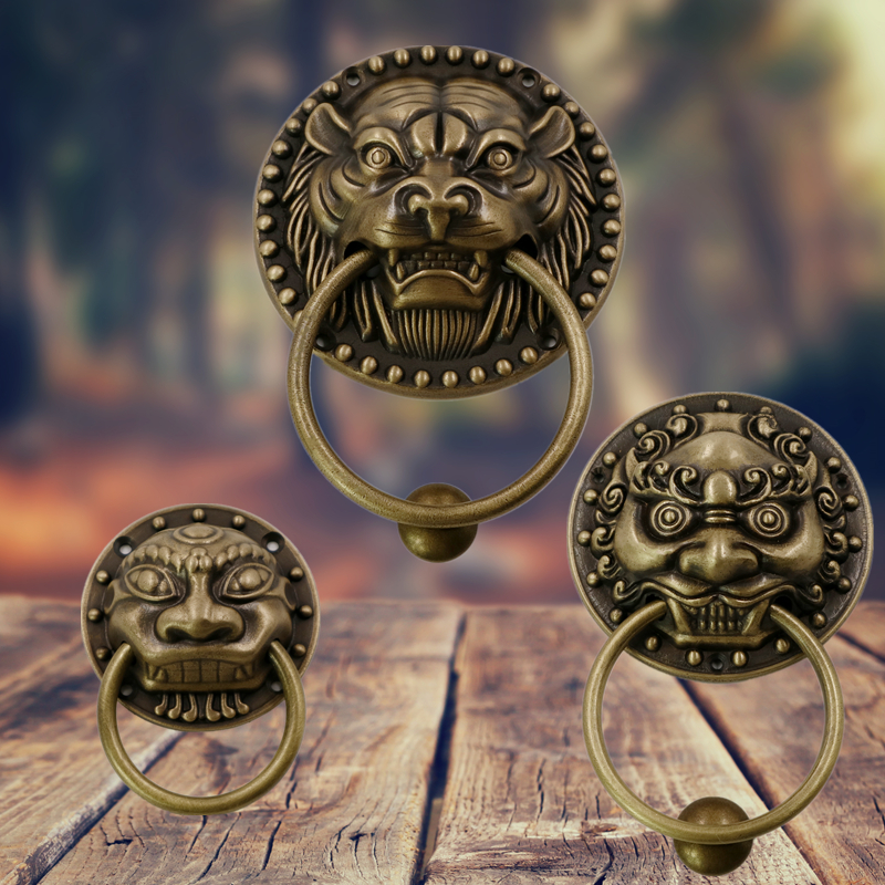 传御全铜兽头拉手送安装钉子