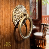 仿古中式 加厚焊接加固闭合环格子门窗全铜柜门纯黄铜古铜宝塔拉手