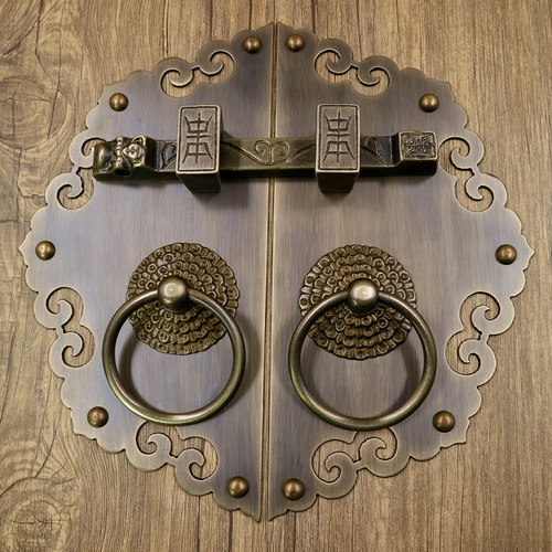 复古全铜纯铜中式木门黄铜加厚