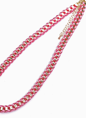 欧美金属编织配饰毛衣链