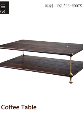 初森家具Ollo Coffee Table奥洛咖啡桌中古侘寂方形创意橡木茶几