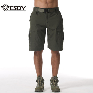 五分褲 ESDY軍綠色戰(zhàn)術(shù)短褲 速干工裝 夏季 男士 戶外運(yùn)動(dòng)耐磨作訓(xùn)