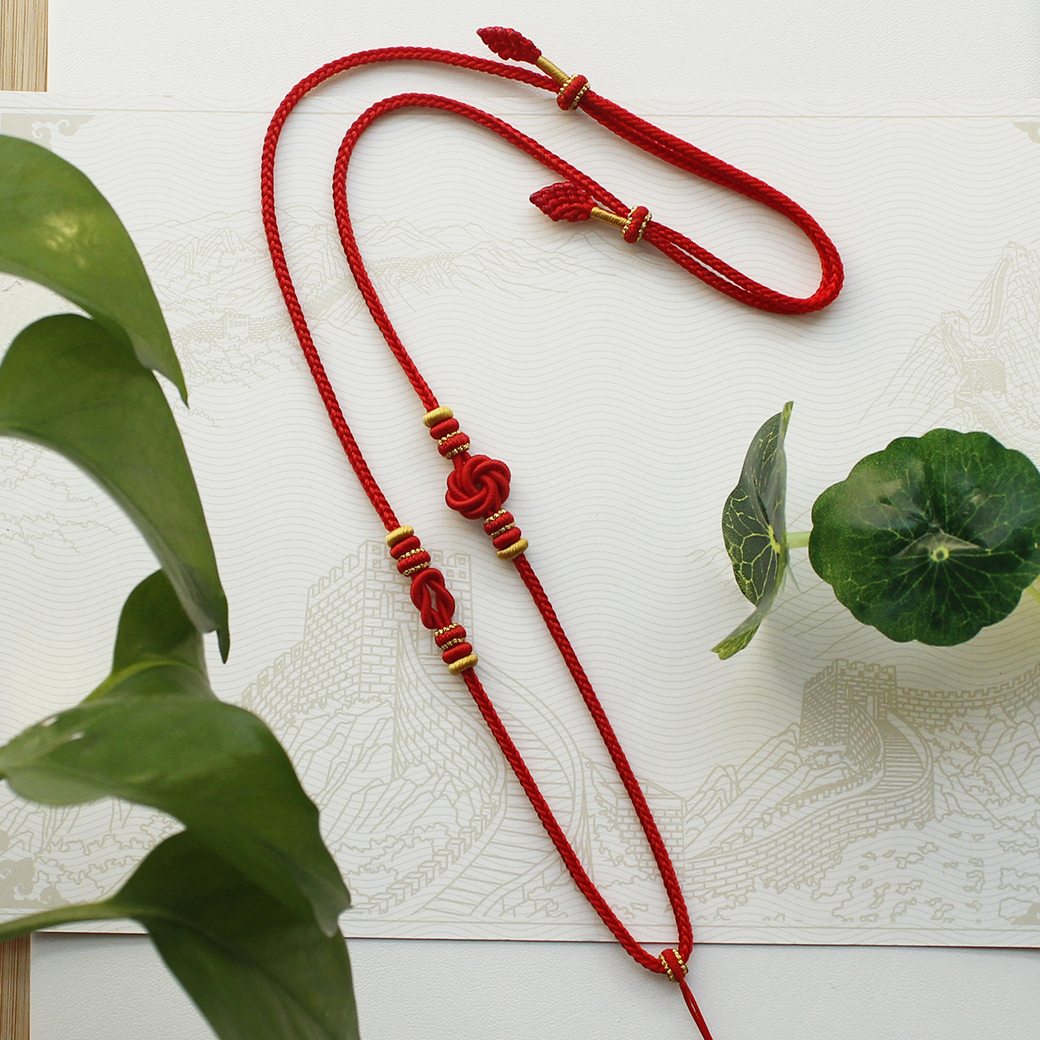 纯手工编织编绳项链绳吊坠挂绳颈绳中国红本命年定制颜色尺寸