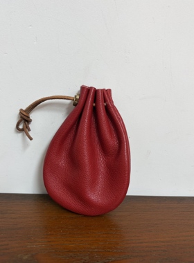 皮束口袋  真皮手工DIY非成品 钥钥手工