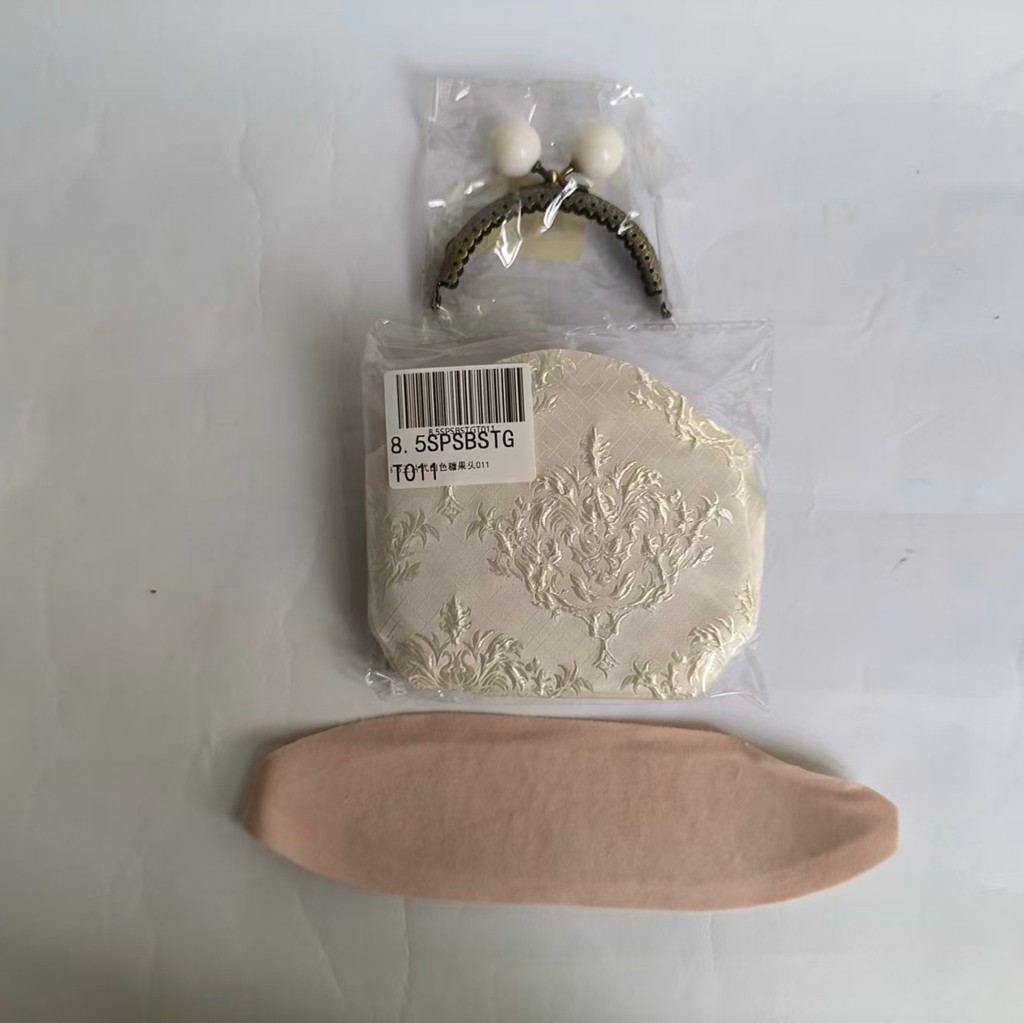 8.5cm半圆三片式白色糖果头钥钥手工材料包DIY口金包满30元包邮发