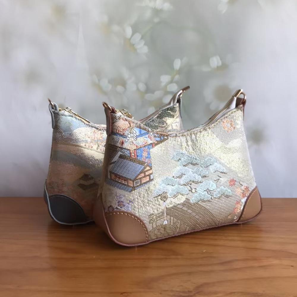 牛角包牛皮包材料包口金包宋锦手工钥钥包包diy自制直播限时秒拍