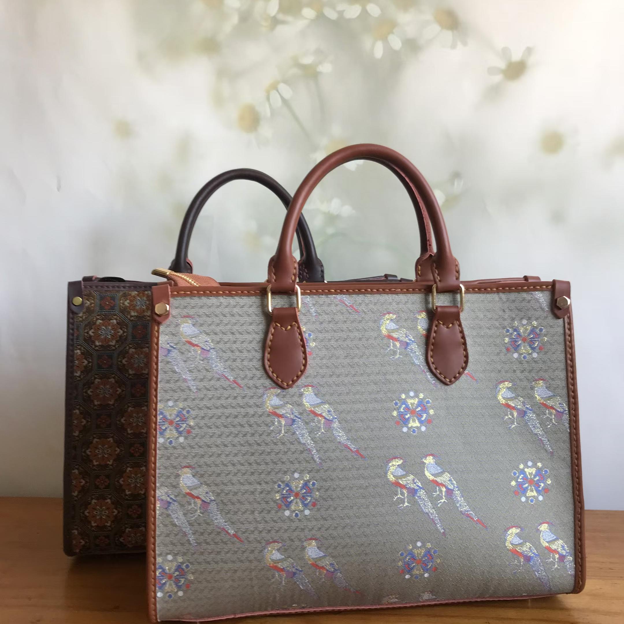 大号皮托特材料包自制diy直播限时秒拍口金包宋锦钥钥手工皮包包