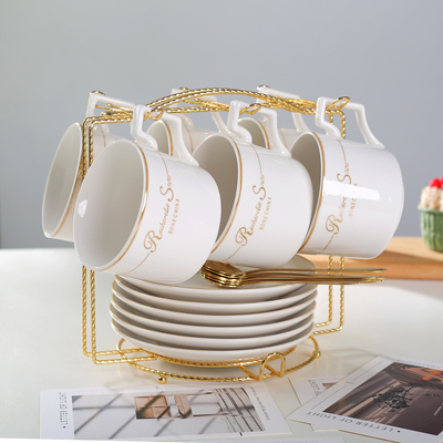 欧式陶瓷咖啡杯套装LOGO创意定制