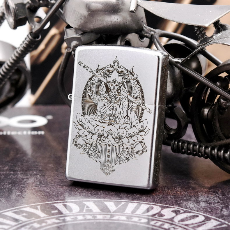 zippo打火机正品镀铬磨砂五面雕刻魔猴斗战胜佛大圣男士礼品