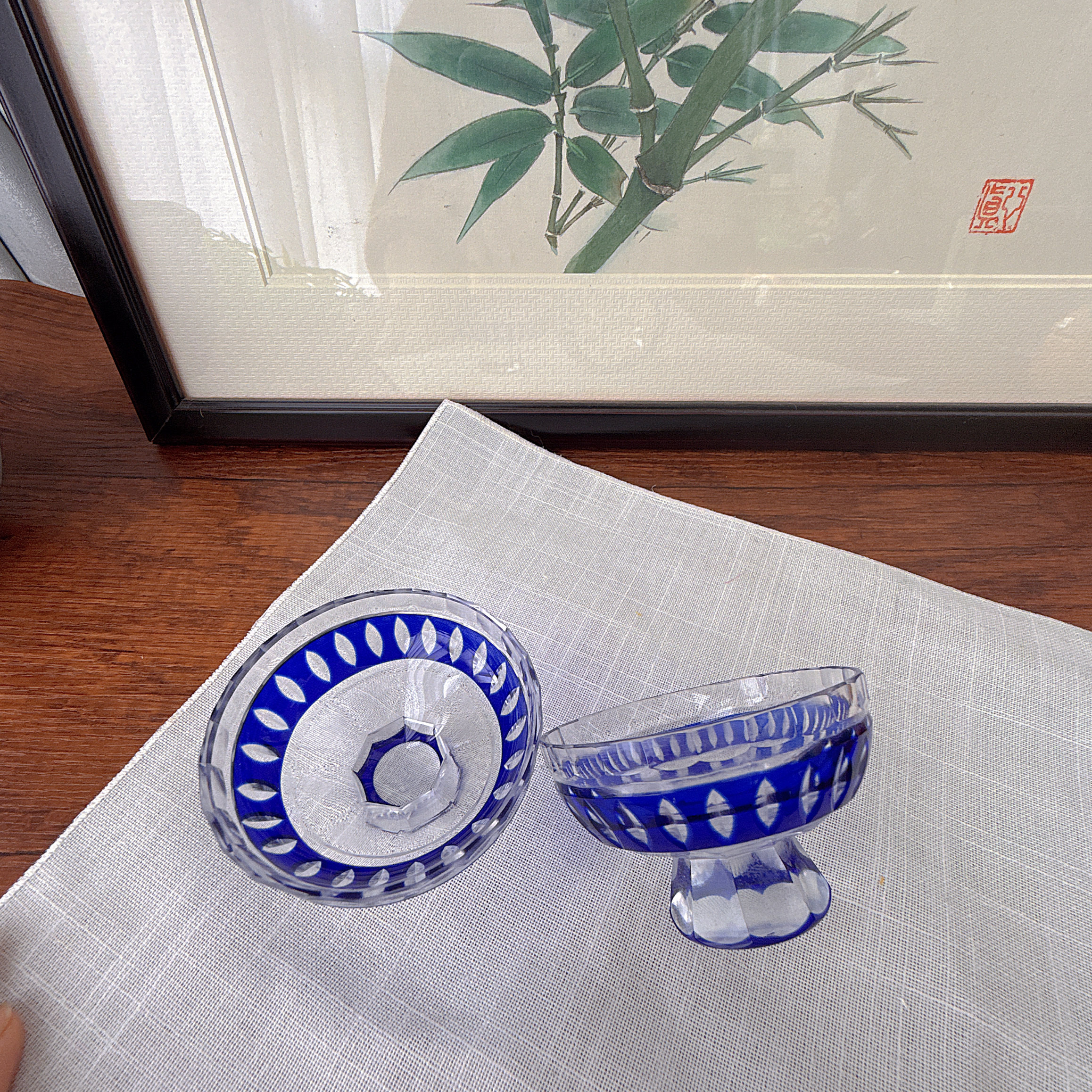 萨摩切子 水晶 会席杯 酒盏 冷酒杯 怀石杯
