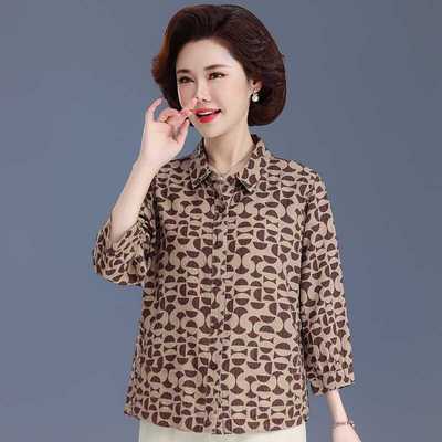 上衣2、新款妈妈奶奶七分袖洋气