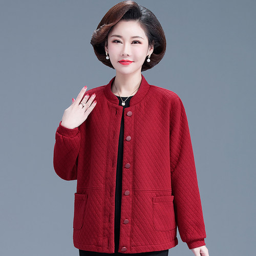 中老年长袖外套宽松女装新款