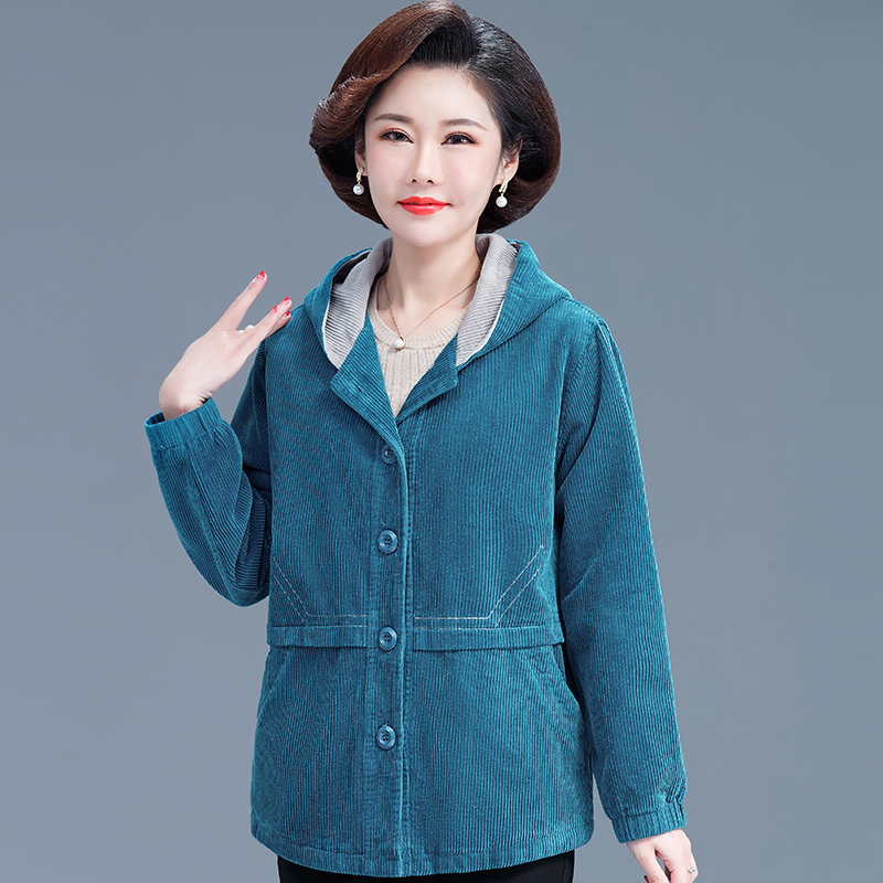 春秋灯芯绒外套妈妈装2022新款