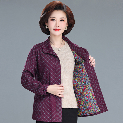 中老年长袖新款纯棉外套夹棉