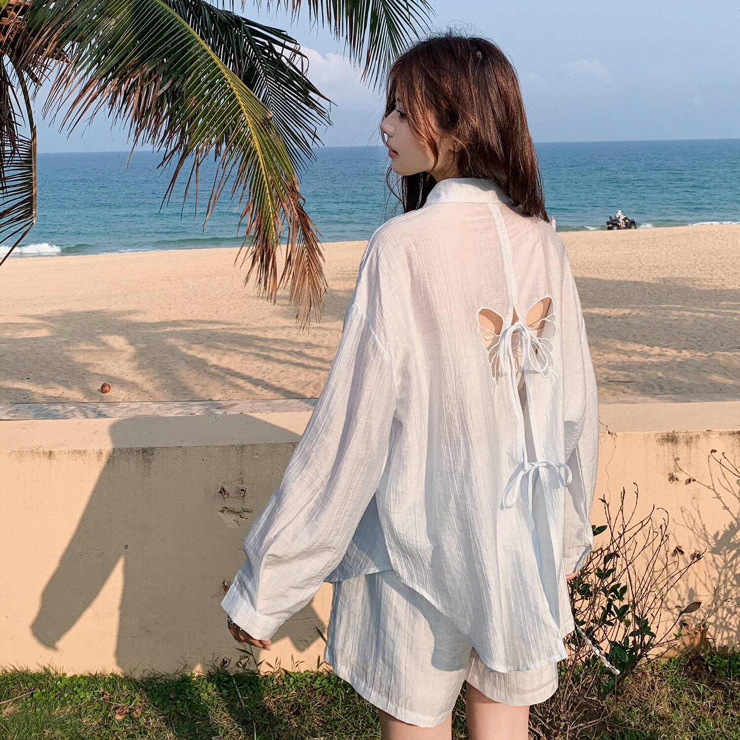 档口现货2026夏防晒服衬衫两件套