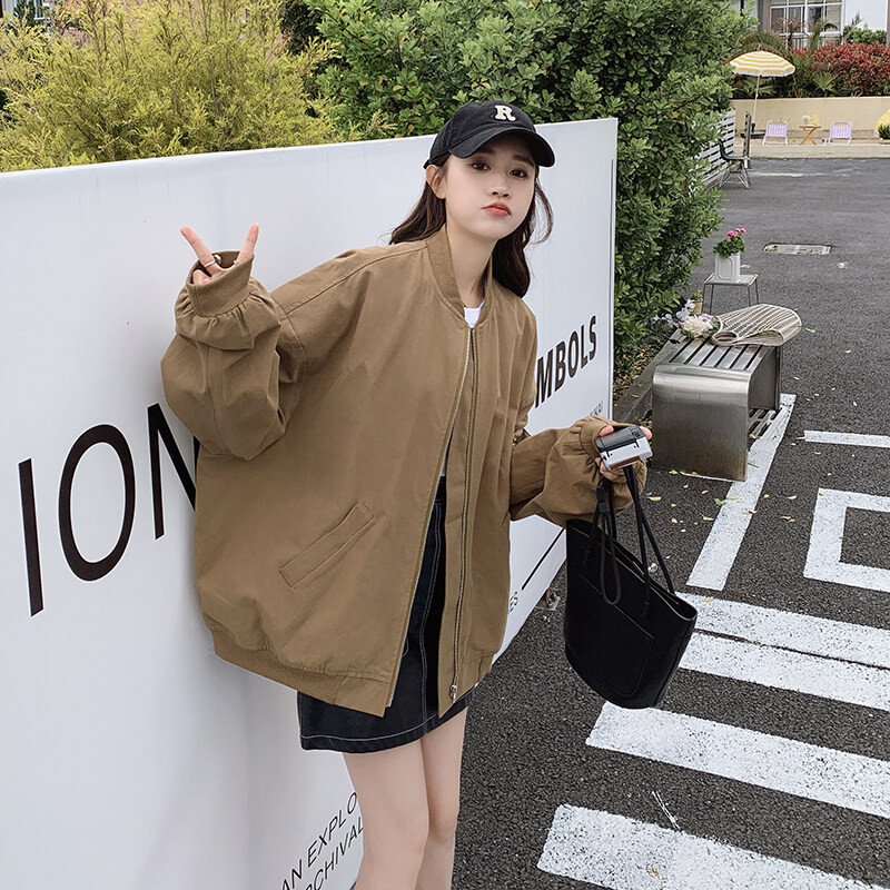 棒球上衣新款上市街头风修身优质2026秋季服女拉链纯棉短外套